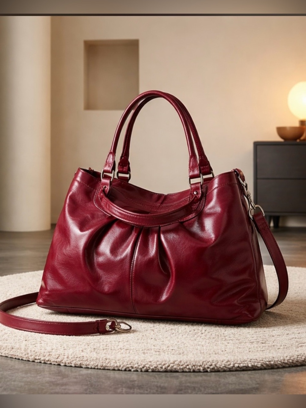 Coach Red Leather Shoulder Tote
